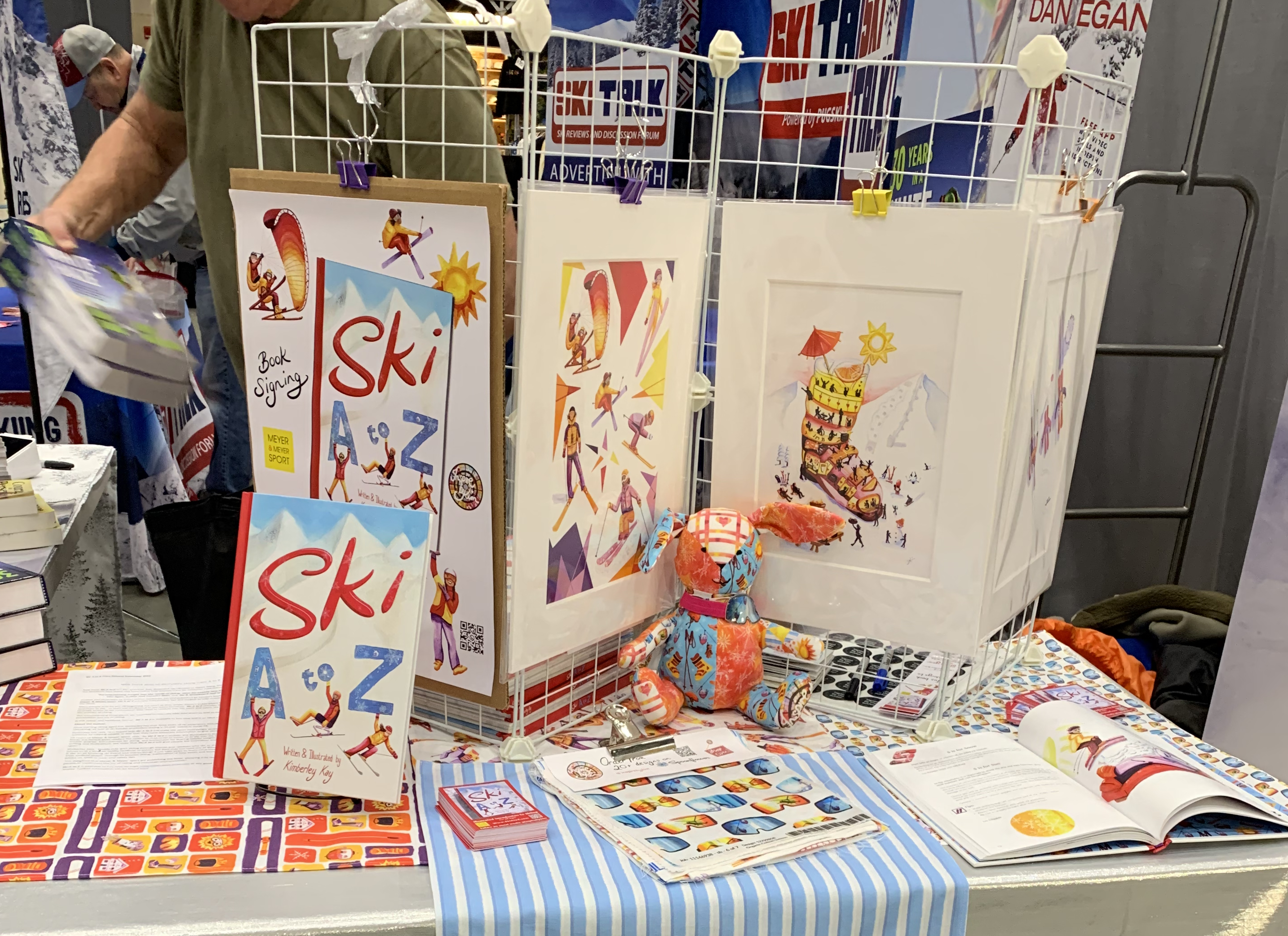 Inspire by Kim product range, Ski A to Z book, ski and snowsport themed fabric